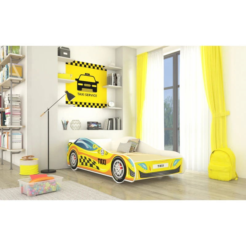 ArtAdrk Detská auto posteľ TAXI Prevedenie: 70 x 140 cm