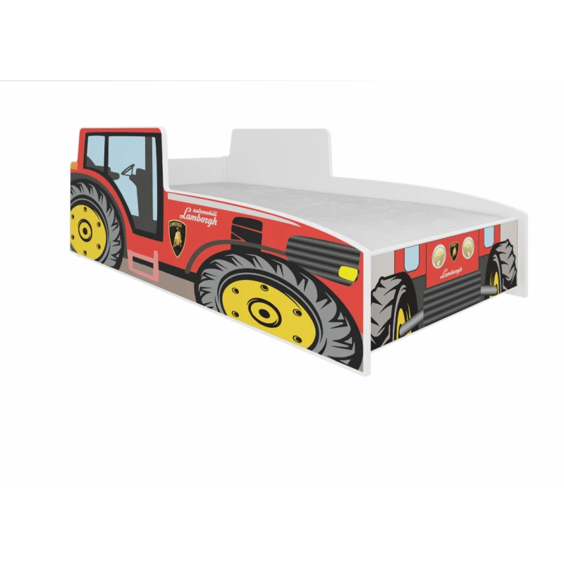 ArtAdrk Detská auto posteľ TRACTOR Farba: Červená, Prevedenie: 70 x 140 cm