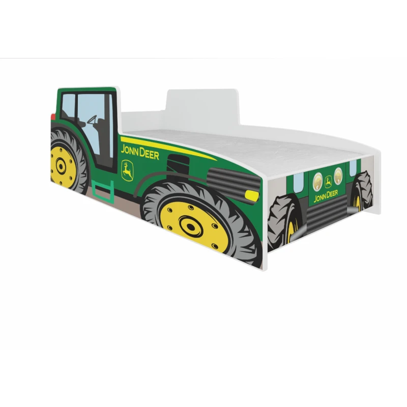ArtAdrk Detská auto posteľ TRACTOR Farba: Zelená, Prevedenie: 70 x 140 cm