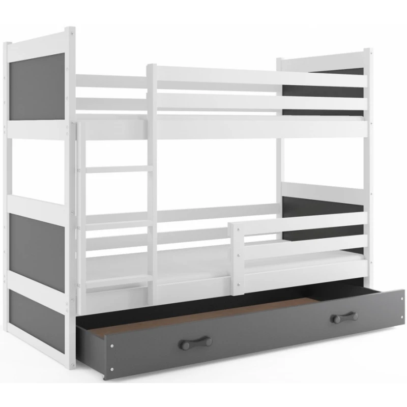 BMS Detská poschodová posteľ RICO | biela 90 x 200 cm Farba: Sivá