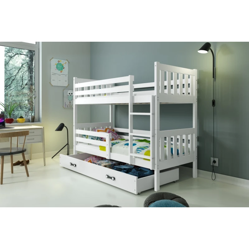 BMS Poschodová detská posteľ CARINO | 80 x 190 cm Farba: Biela / biela