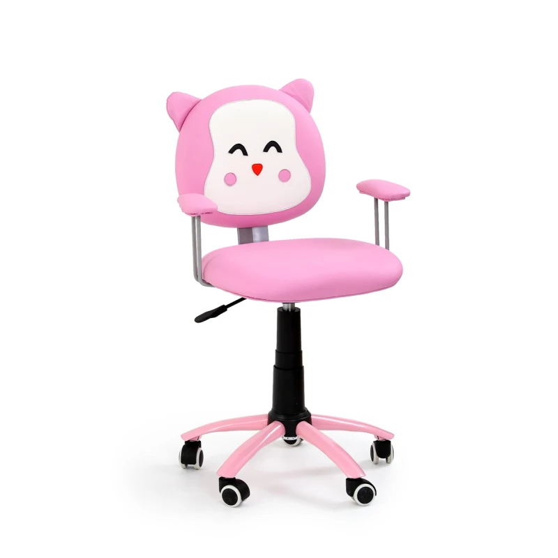 HALMAR Kitty detská stolička na kolieskach s podrúčkami ružová / biela