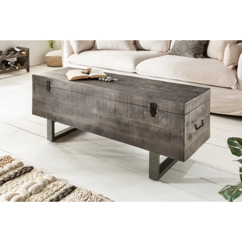 Lavica s úložným priestorom FINEUS Dekorhome Sivá