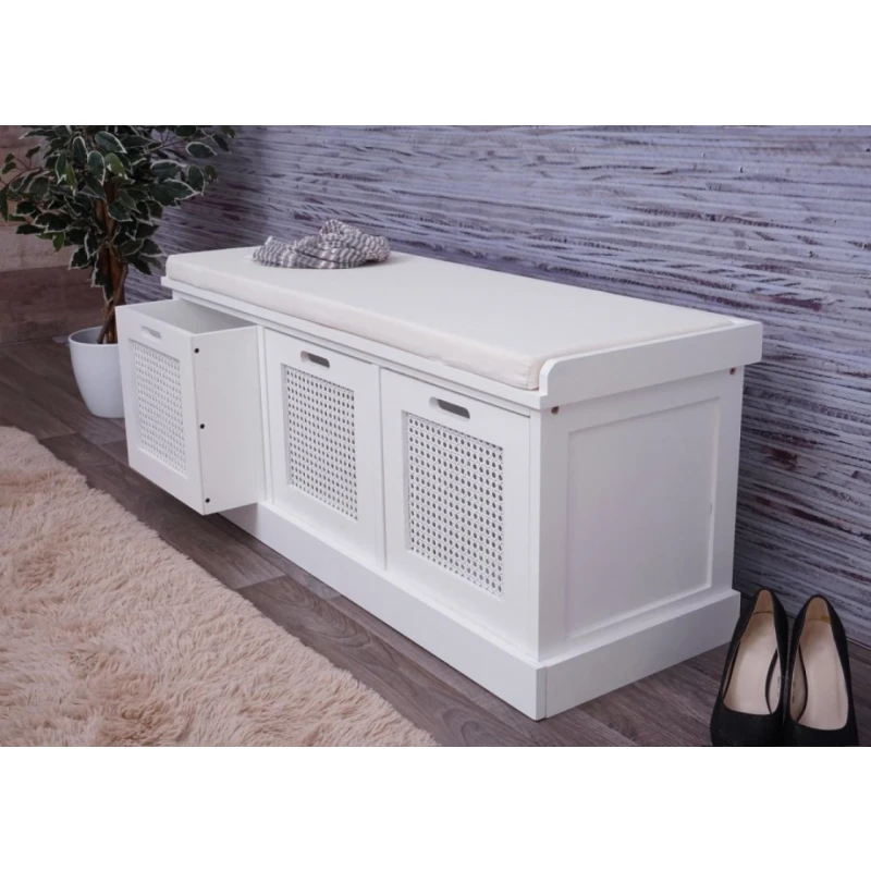 Lavice s úložným prostorem Dekorhome Biela