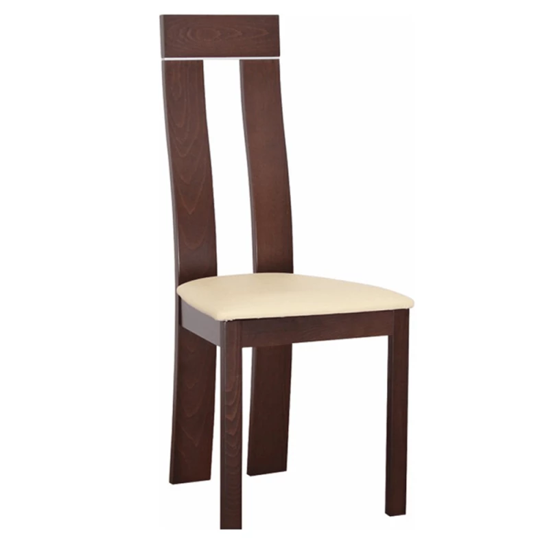 Drevená stolička DESI, orech/ekokoža béžová