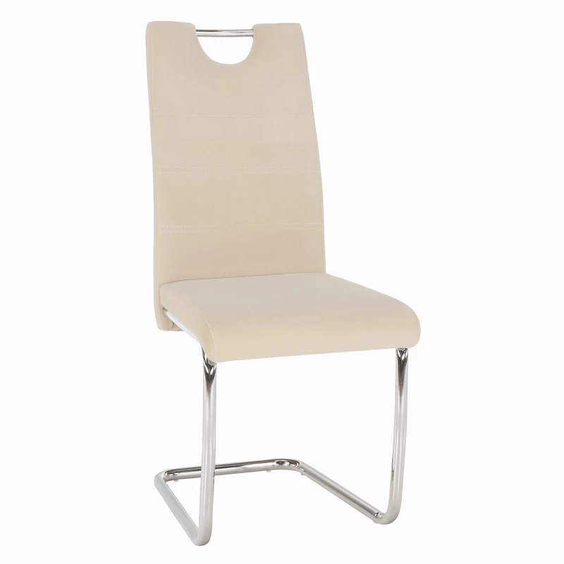 Jedálenská stolička ABIRA NEW, béžová Dulux Velvet látka/svetlé šitie