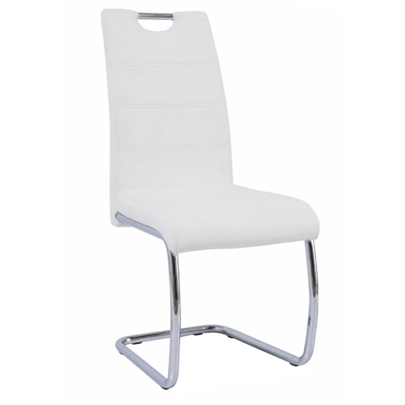 Jedálenská stolička ABIRA NEW, biela/svetlé šitie