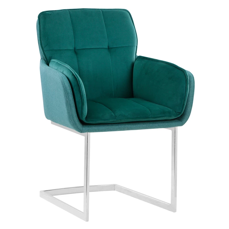 Jedálenská stolička CHIMENA, smaragdová Velvet látka/látka