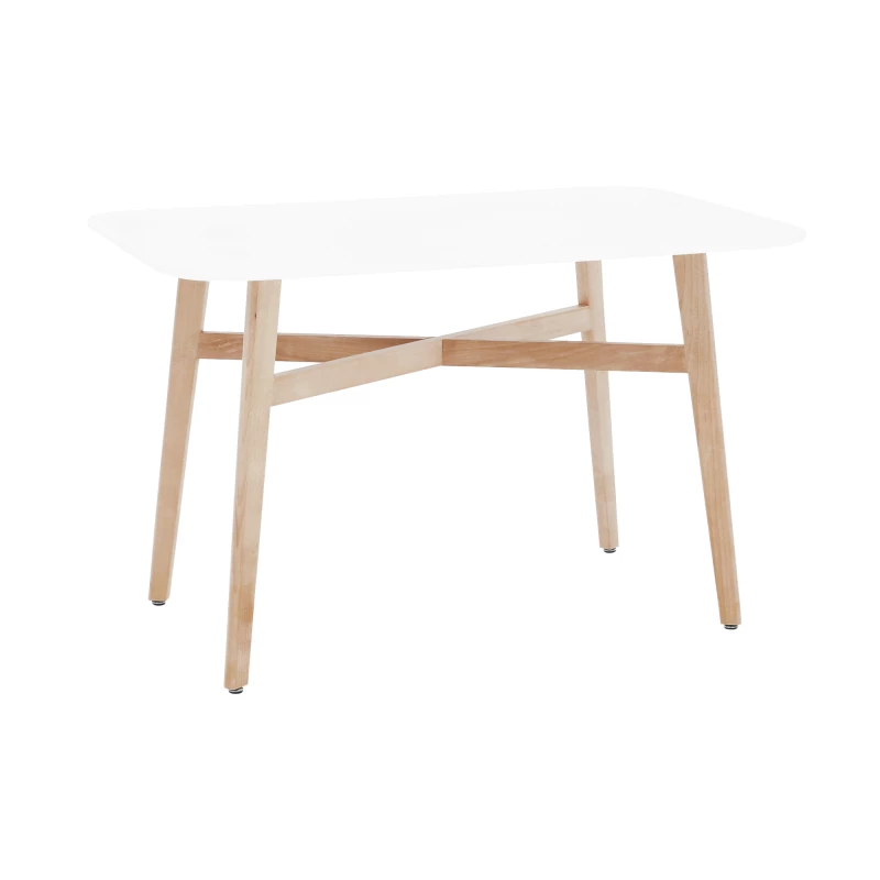 Jedálenský stôl CYRUS 2 NEW, biela/prírodná, 120x80 cm