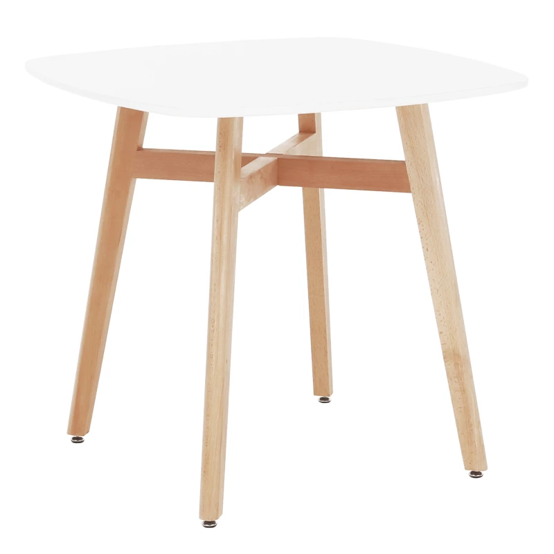Jedálenský stôl DEJAN 2 NEW, biela/prírodná, 80x80 cm