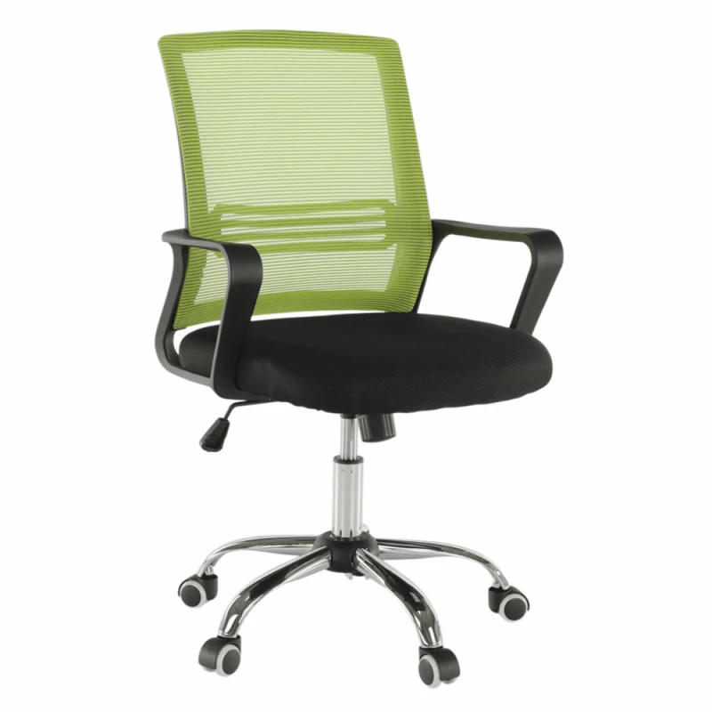 Kancelárska stolička APOLO, sieťovina zelená/látka čierna