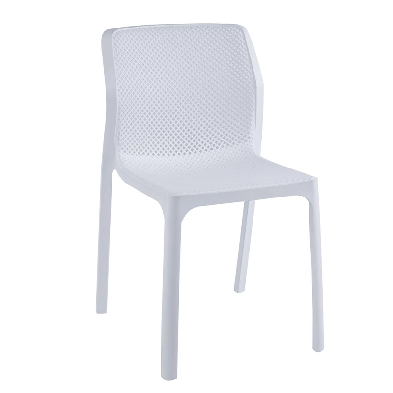 Stohovateľná stolička, biela/plast, LARKA
