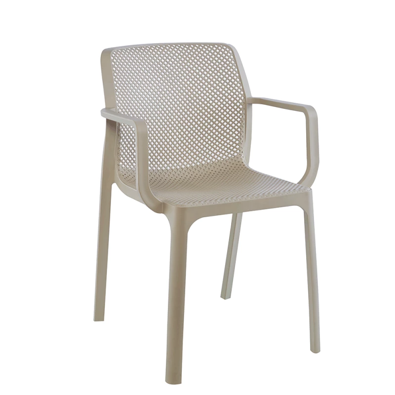 Stohovateľná stolička, sivohnedá taupe/plast, FRENIA