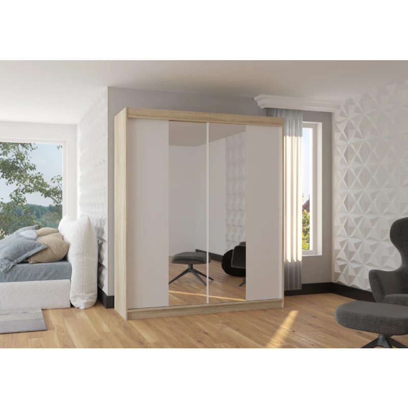ArtAdrk Šatníková skriňa BALANCE | 180 cm Skriňa: Dub sonoma /biela