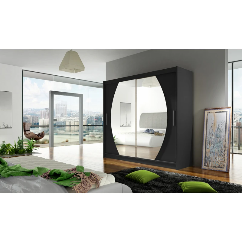 ArtAdrk Šatníková skriňa BALTIMORE | 180 cm Skriňa: Bal03 / čierna