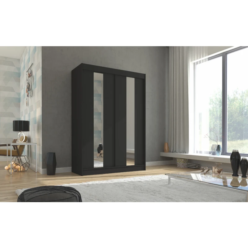 ArtAdrk Šatníková skriňa BALTON | 150 cm Farba: Čierna