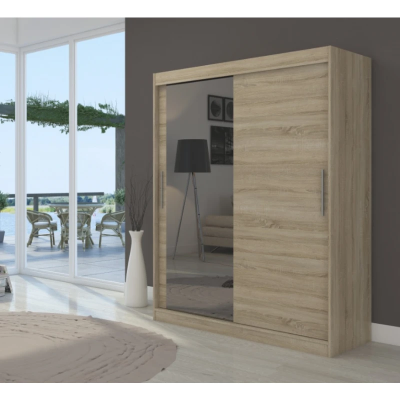 ArtAdrk Šatníková skriňa BIANCO | 150 cm Farba: Sonoma