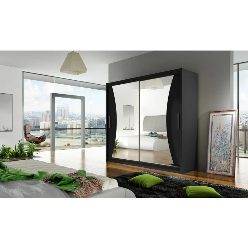 ArtAdrk Šatníková skriňa CHARLOTTE | 180 cm Skriňa: Chre03 / čierna