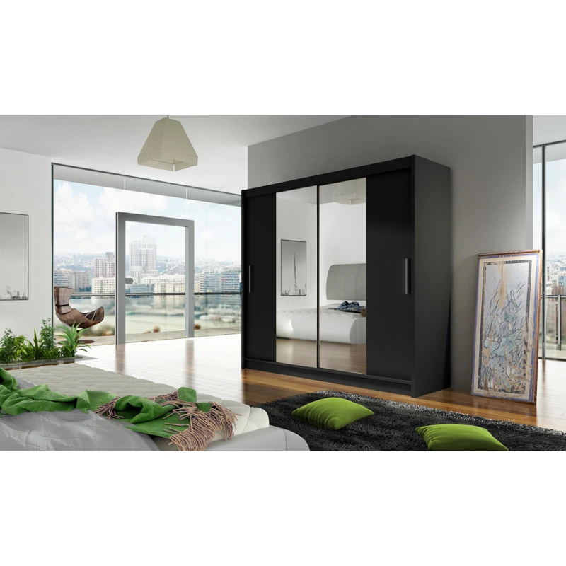 ArtAdrk Šatníková skriňa DALLAS | 180 cm Skriňa: Dal03 / čierna