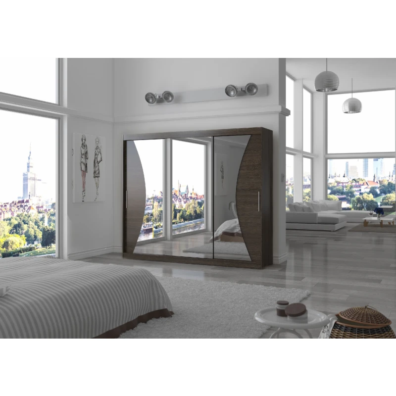 ArtAdrk Šatníková skriňa DIEGO | 250 cm Farba: Čokoládová