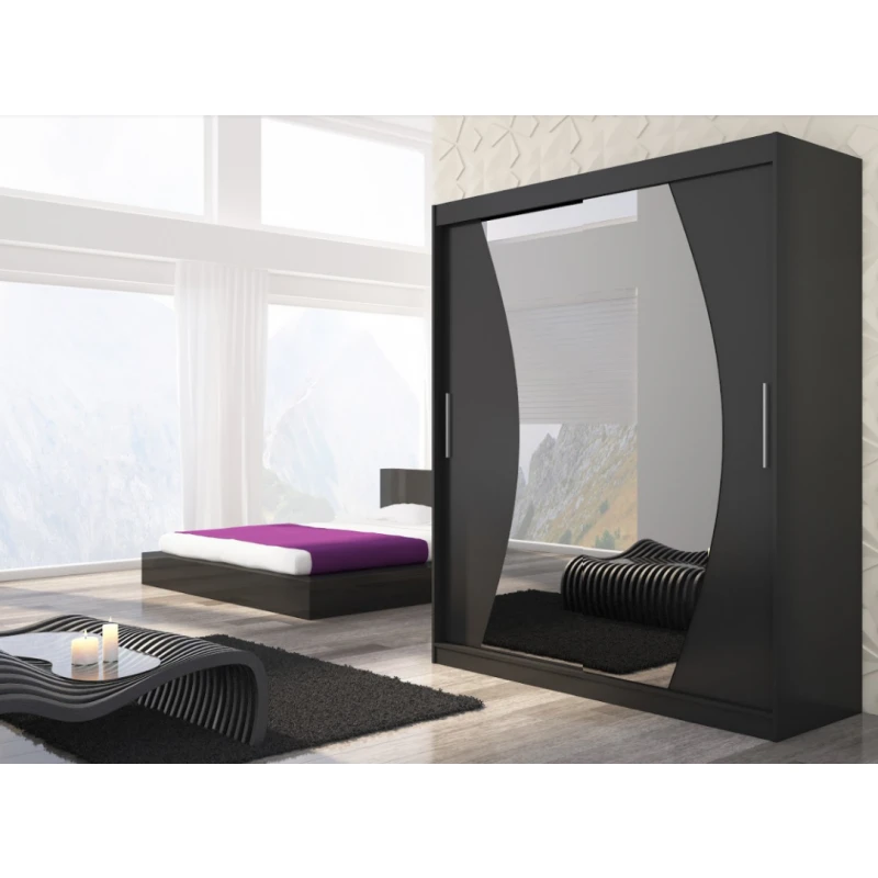 ArtAdrk Šatníková skriňa DOLORES | 180 cm Farba: Čierna