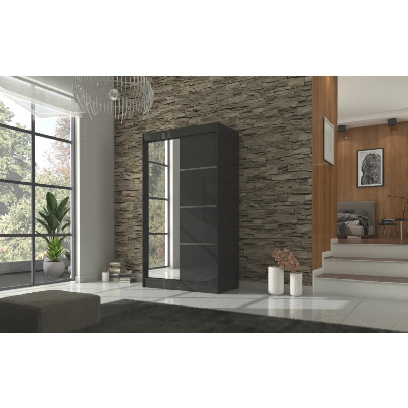 ArtAdrk Šatníková skriňa GILTON | 120 cm Farba: Čierna