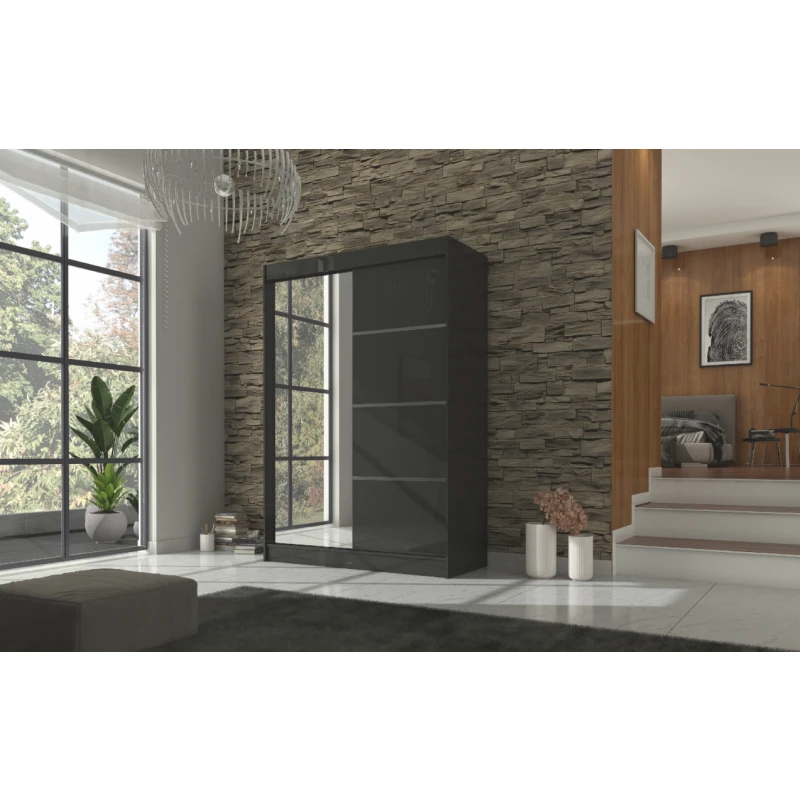 ArtAdrk Šatníková skriňa GILTON | 150 cm Farba: Čierna