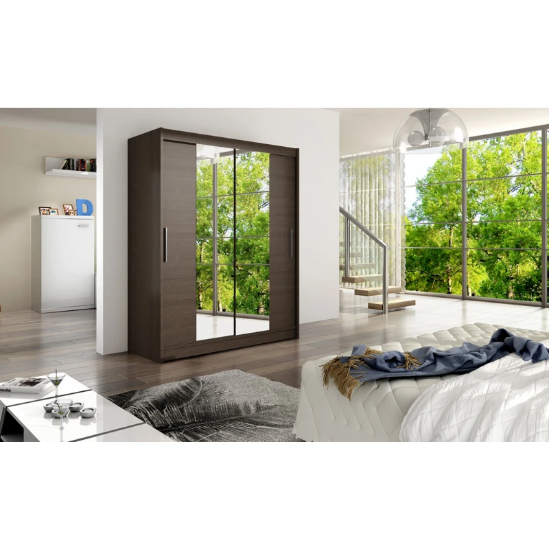 ArtAdrk Šatníková skriňa INESS | 150 cm Skriňa: Is02 / čokoládová