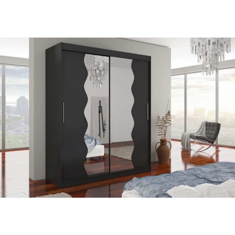 ArtAdrk Šatníková skriňa KANSAS | 180 cm Farba: Čierna