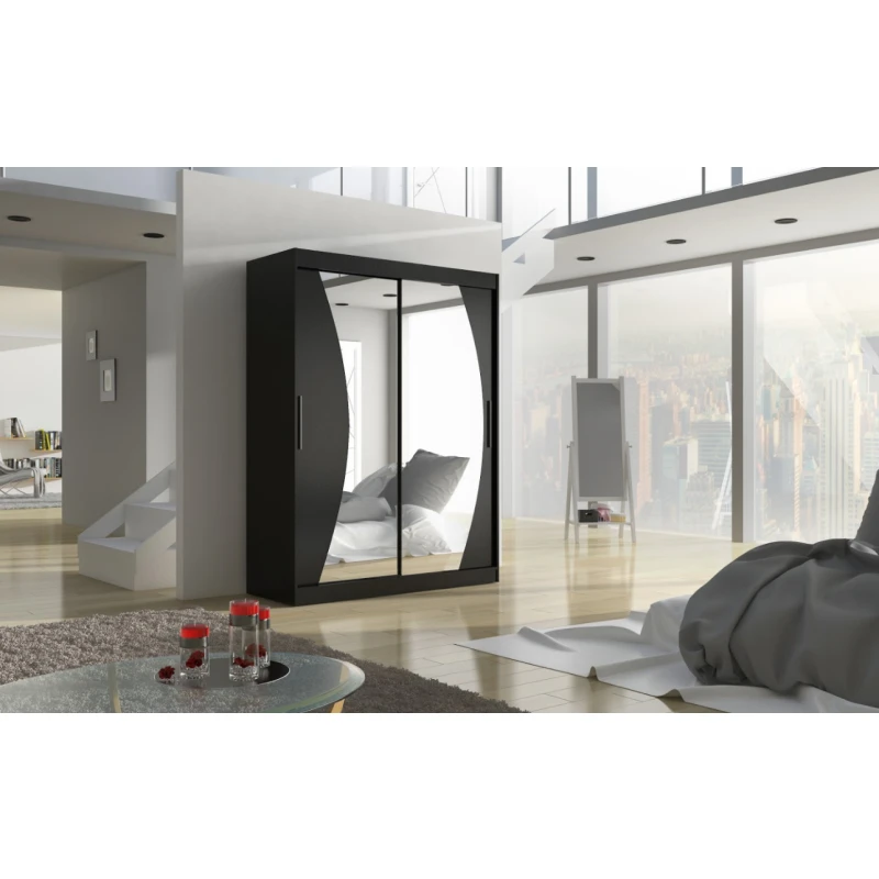 ArtAdrk Šatníková skriňa MODESTO | 150 cm Farba: Čierna