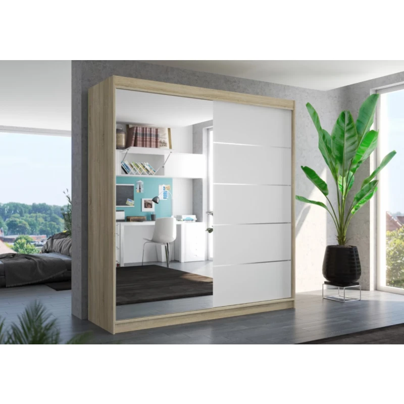 ArtAdrk Šatníková skriňa OLIVER | dub sonoma/biela 200 cm