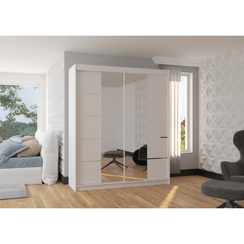 ArtAdrk Šatníková skriňa TRAVES | 180 cm Skriňa: Biela