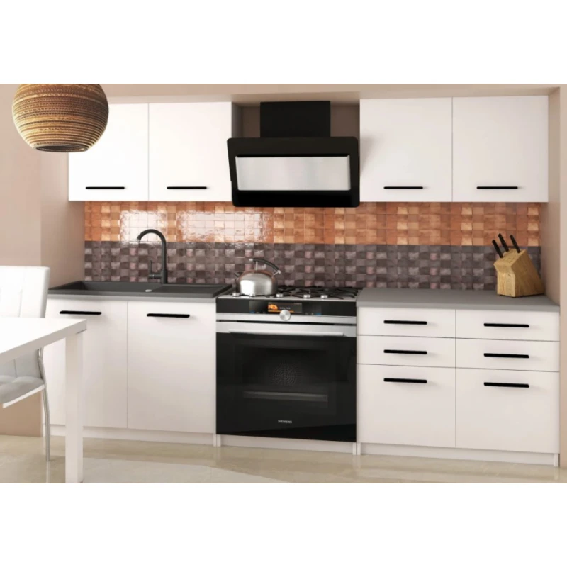 ArtBelin Kuchynská linka KOMPAKTO | biela mat 160 cm