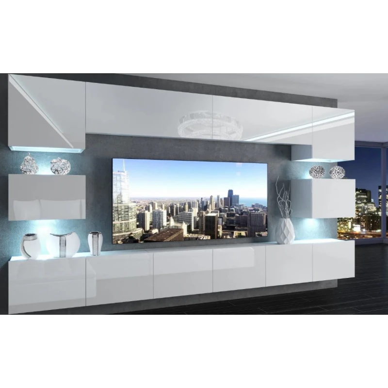 ArtBelin Obývacia stena IMPERIUM 3 | 300 cm FARBA: biely lesk