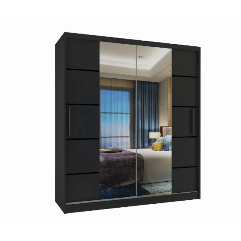 ArtBelin Šatníková skriňa PREMIUM ME KLP | 133 cm Farba: Čierna / čierny mat