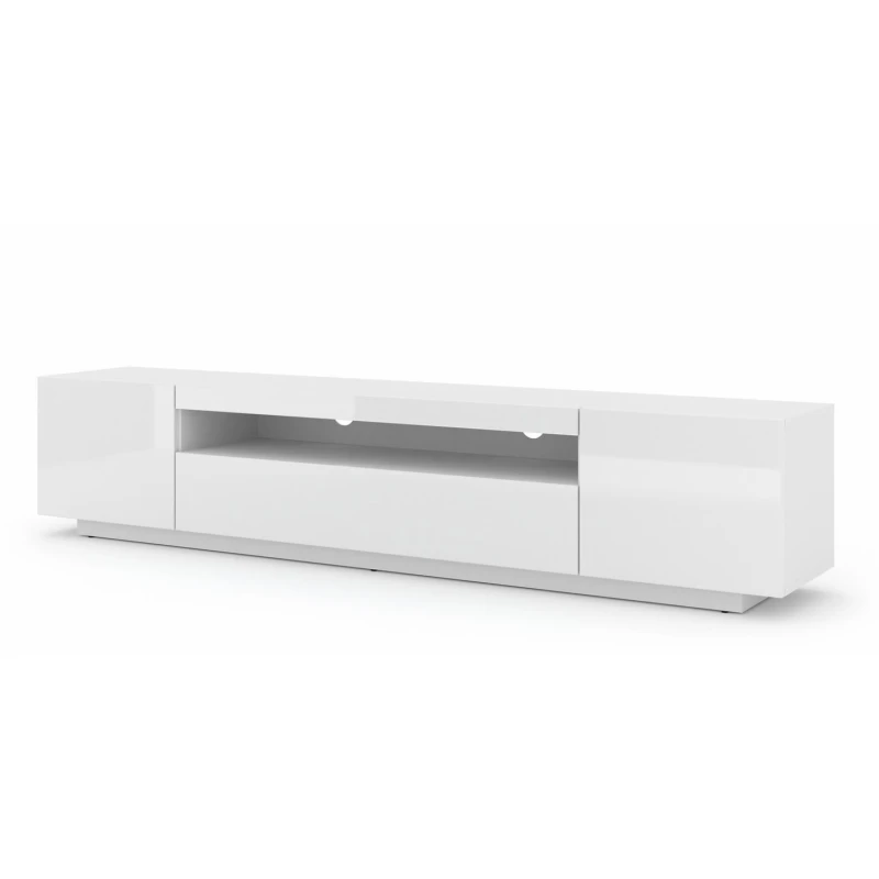 ARTBm TV stolík AURA 200 | biely - biely lesk Variant: bez LED osvetlenia