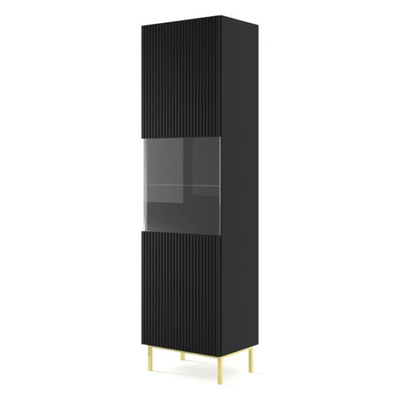 ARTBm Vitrína RAVENNA B 1DS 60 | čierna matná Prevedenie: Čierny mat / zlatá podnož
