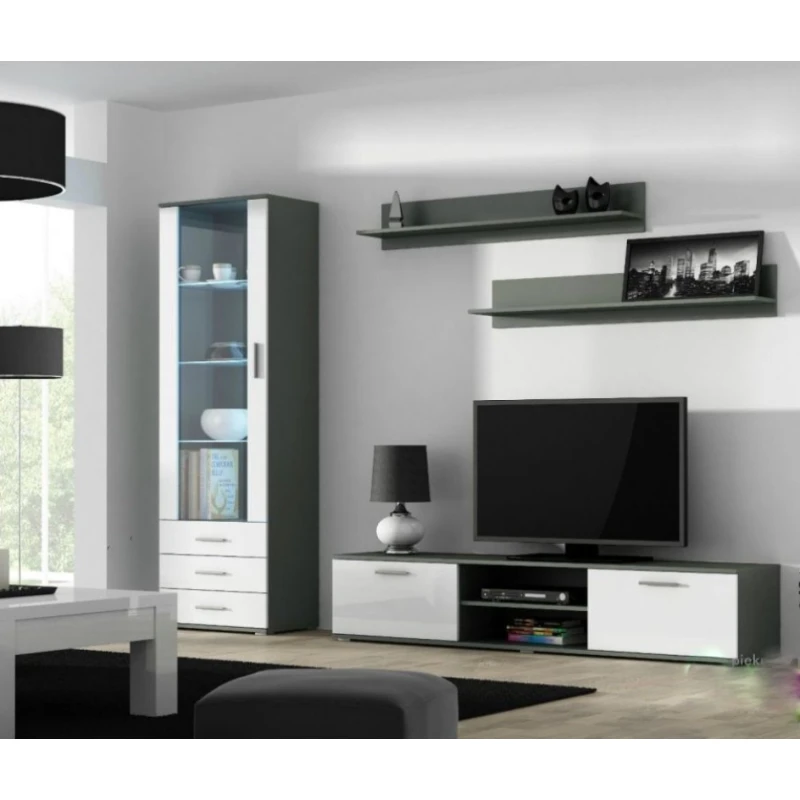 ArtCam Obývacia stena SOHO 1 Farba: Sivá/biely lesk