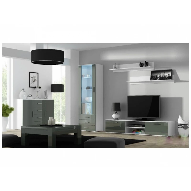 ArtCam Obývacia stena SOHO 2 Farba: Biela/sivý lesk