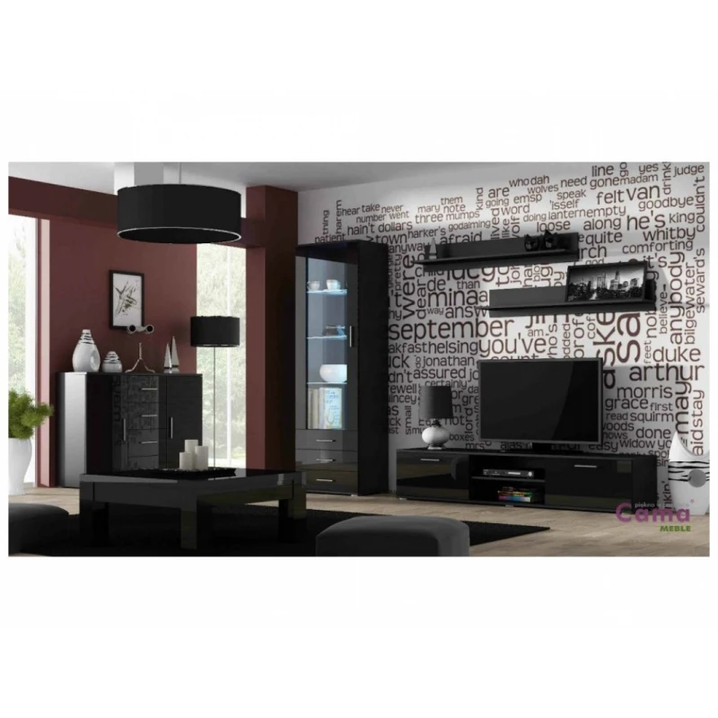 ArtCam Obývacia stena SOHO 2 Farba: Čierna/čierny lesk