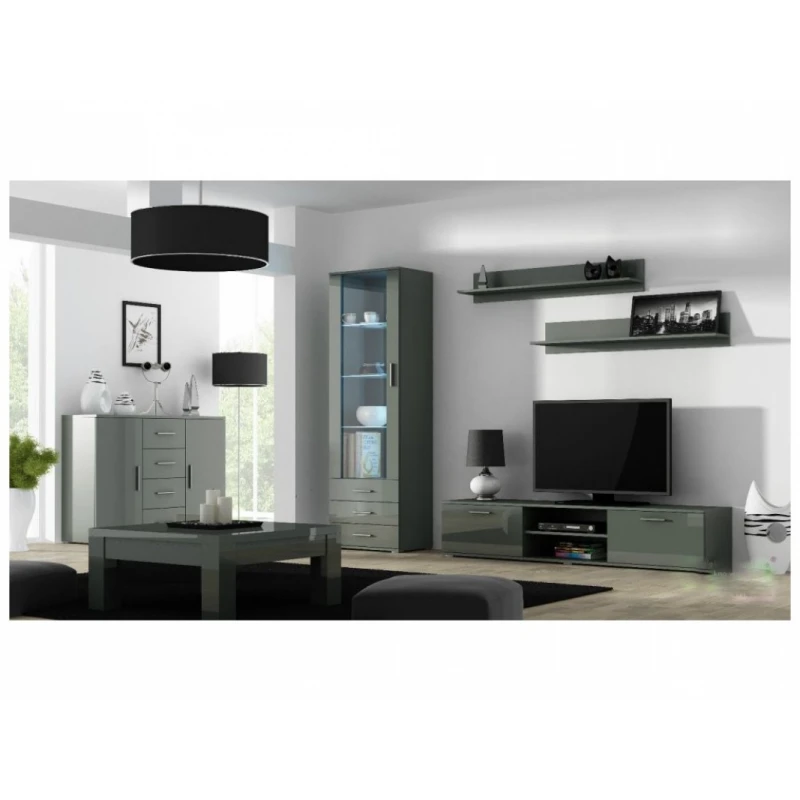 ArtCam Obývacia stena SOHO 2 Farba: Sivá/sivý lesk