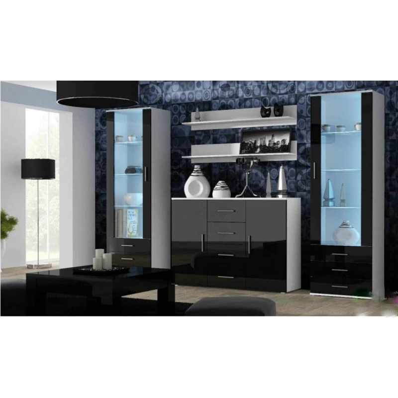 ArtCam Obývacia stena SOHO 3 Farba: biela/čierny lesk