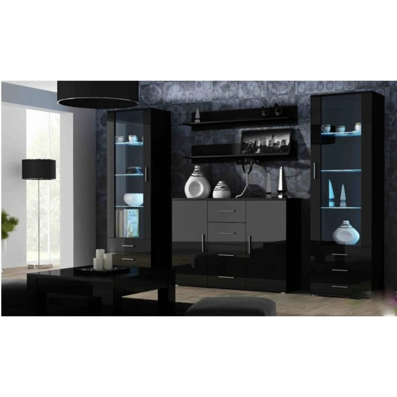 ArtCam Obývacia stena SOHO 3 Farba: Čierna/čierny lesk