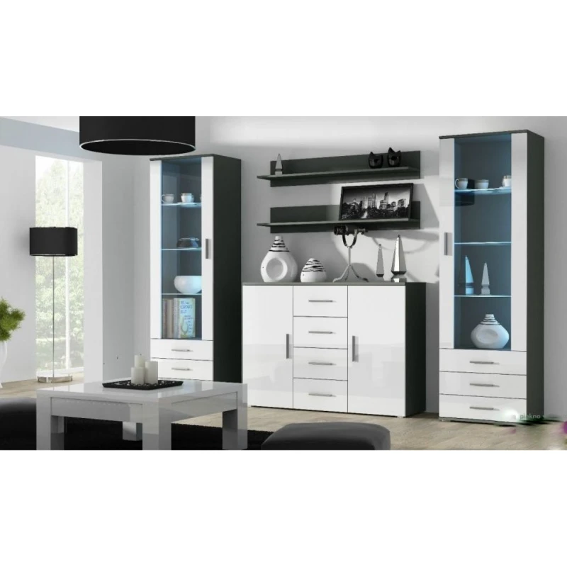 ArtCam Obývacia stena SOHO 3 Farba: Sivá/biely lesk