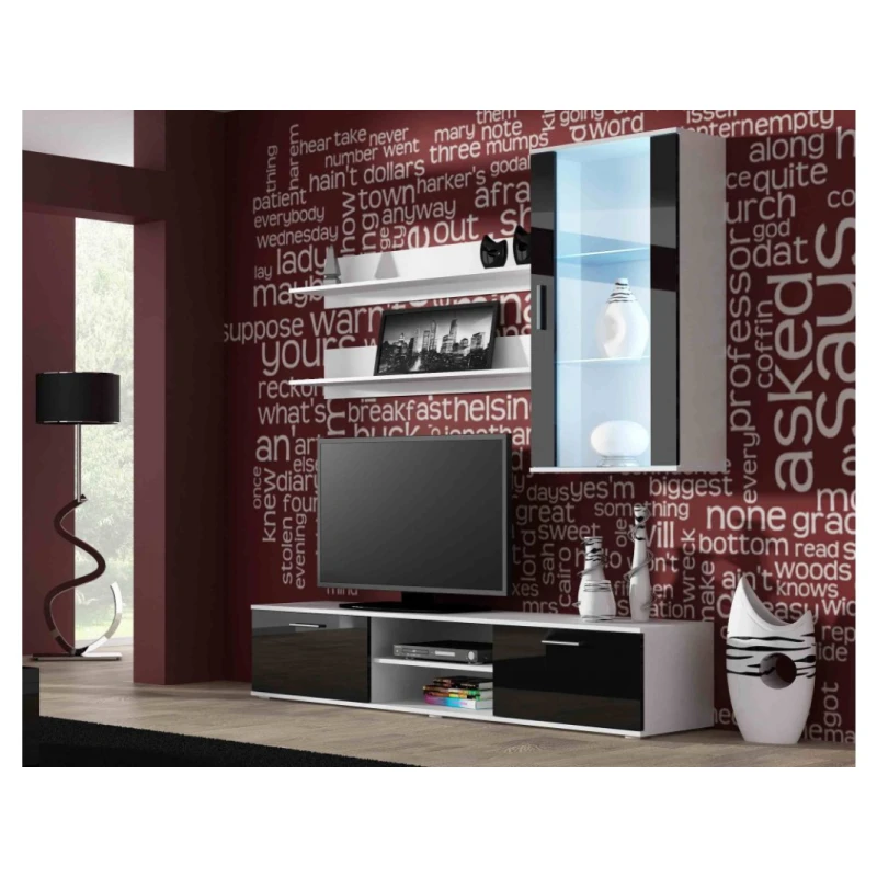 ArtCam Obývacia stena SOHO 5 Farba: biela/čierny lesk