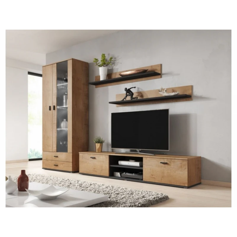 ArtCam Obývacia stena SOHO 8 Farba: Dub lefkas/čierna