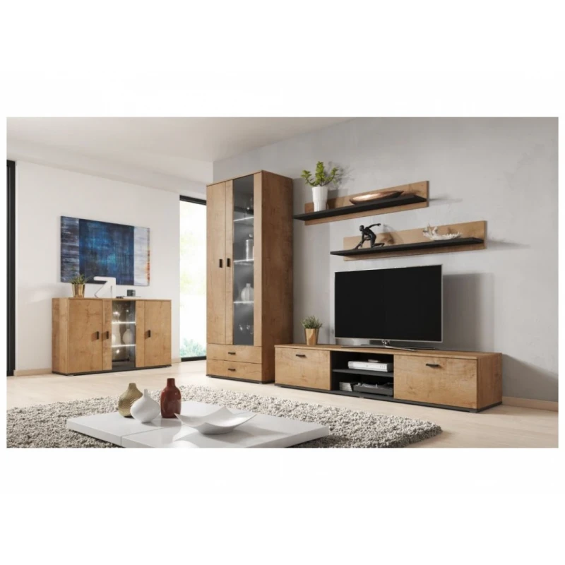 ArtCam Obývacia stena SOHO 9 Farba: Dub lefkas/čierna