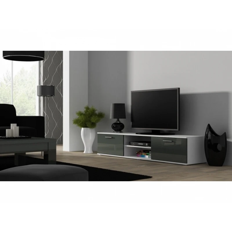 ArtCam TV stolík SOHO 180 cm Farba: Biela/sivý lesk