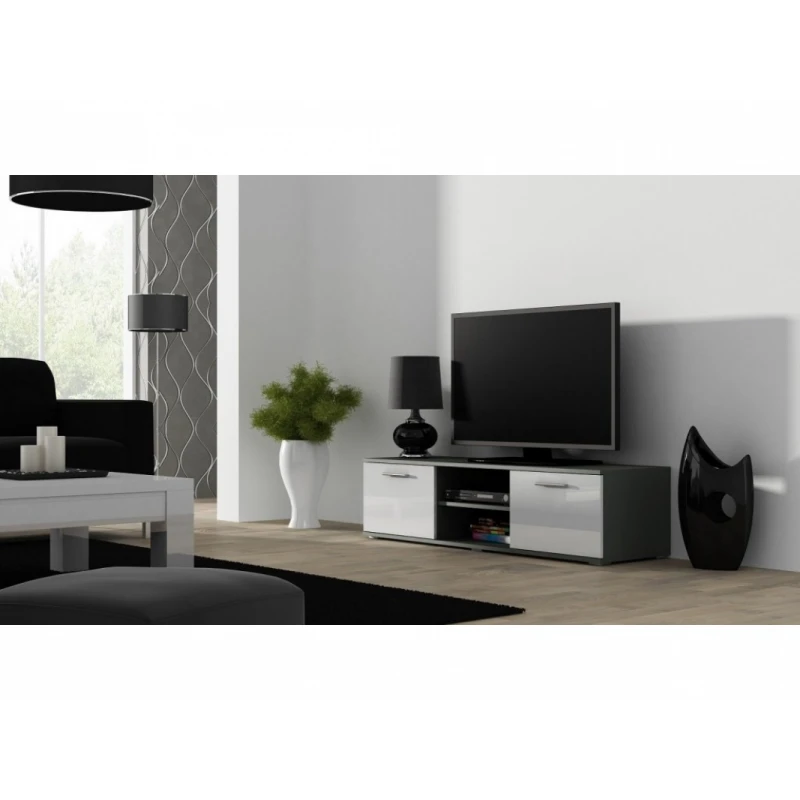 ArtCam TV stolík SOHO 180 cm Farba: Sivá/biely lesk