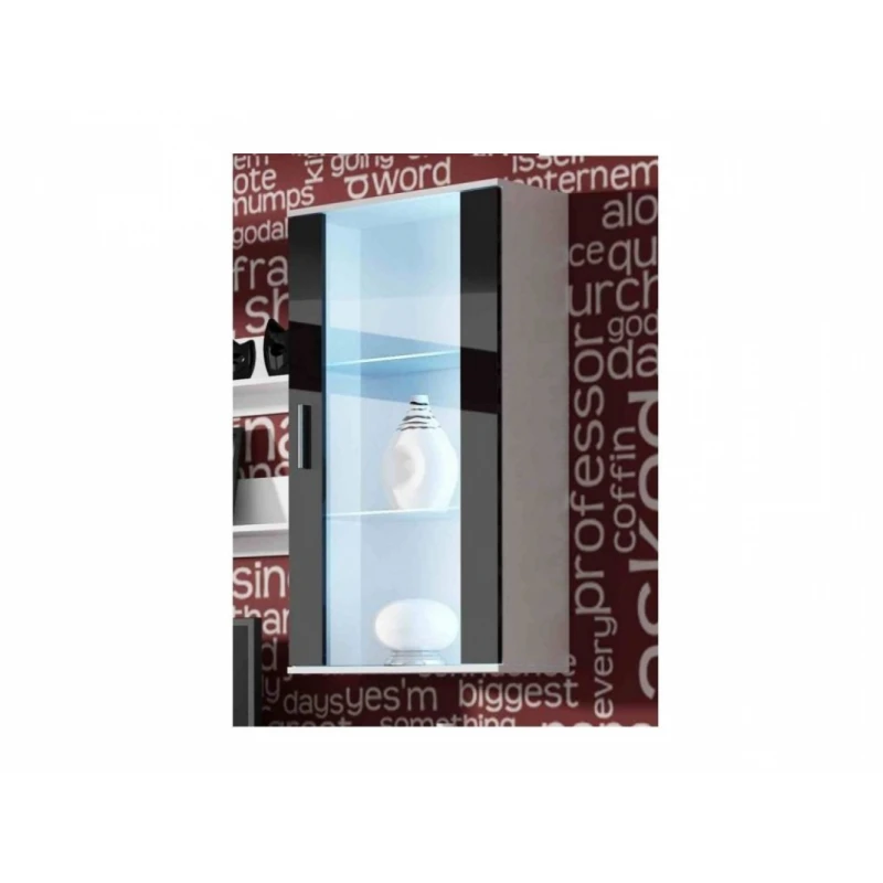 ArtCam Visiaca vitrína SOHO S2 Farba: biela/čierny lesk